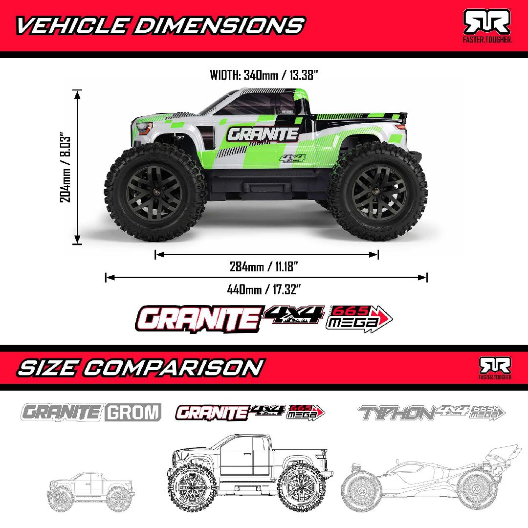 Arrma 1/10 GRANITE 4x4 Monster Truck RTR - Green