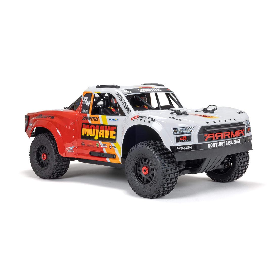 Arrma 1/8 MOJAVE BL-4S 4x4 Scale Desert RTR - White/Red