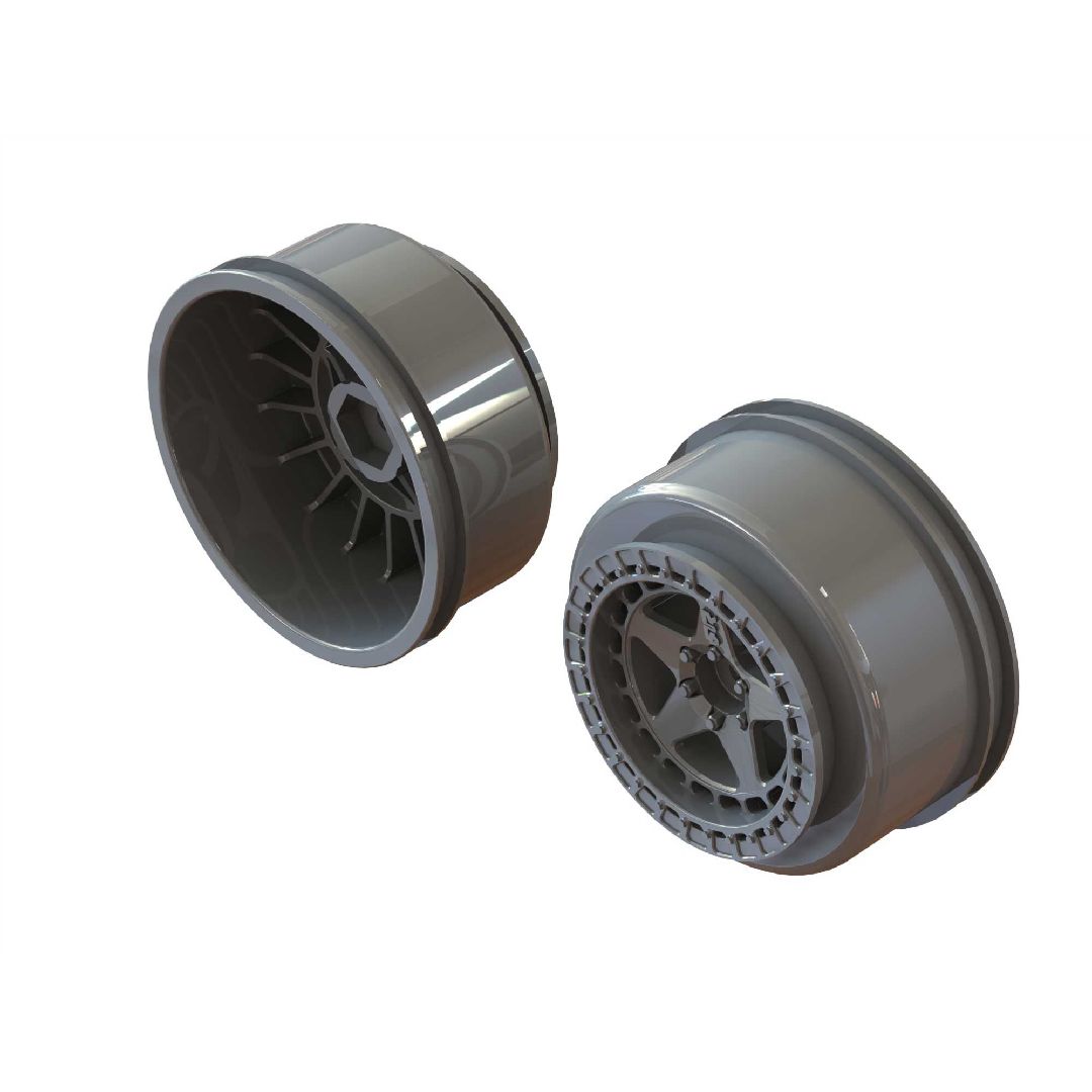 Arrma SC 2.2/3.0 Wheel, 14mm Hex, Gun Metal (2) Arrma SC 2.2/3.0 Wheel, 14mm Hex, Gun Metal (2)