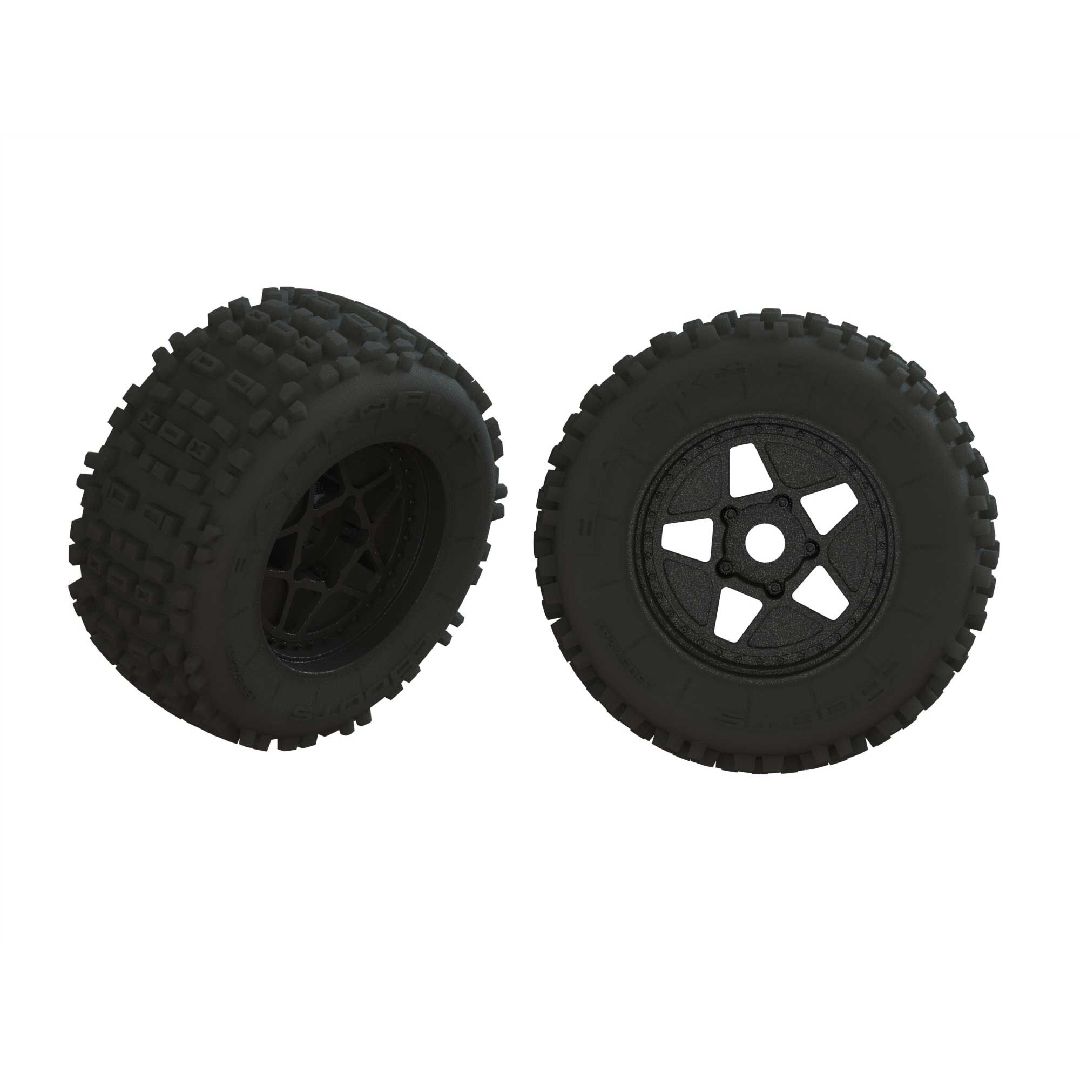 Arrma dBoots 'BACKFLIP' Tire on Black Wheels, OD 8.0" (2)