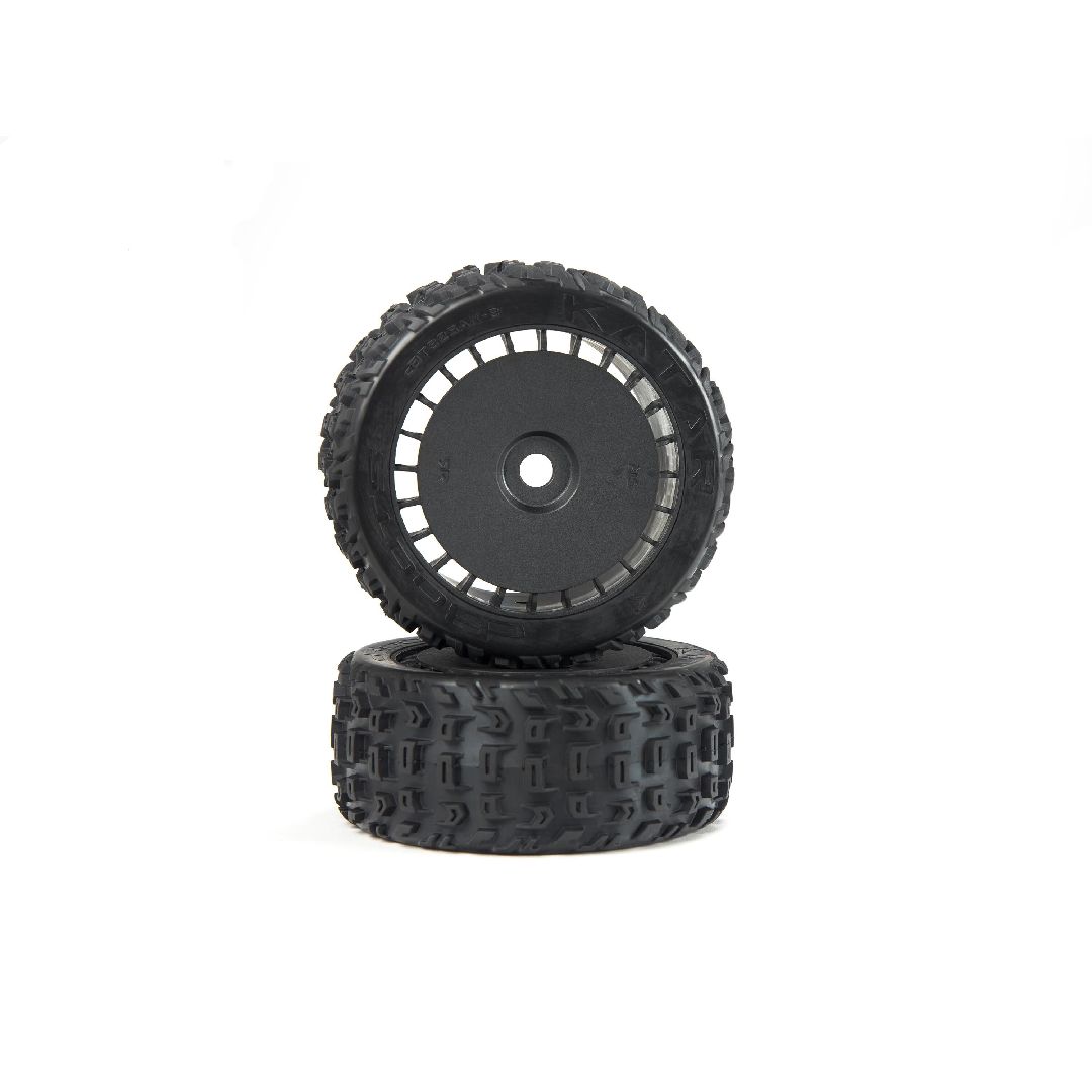 Arrma dBoots Katar T Belted 6S Tire Set Glued (Black) (2)