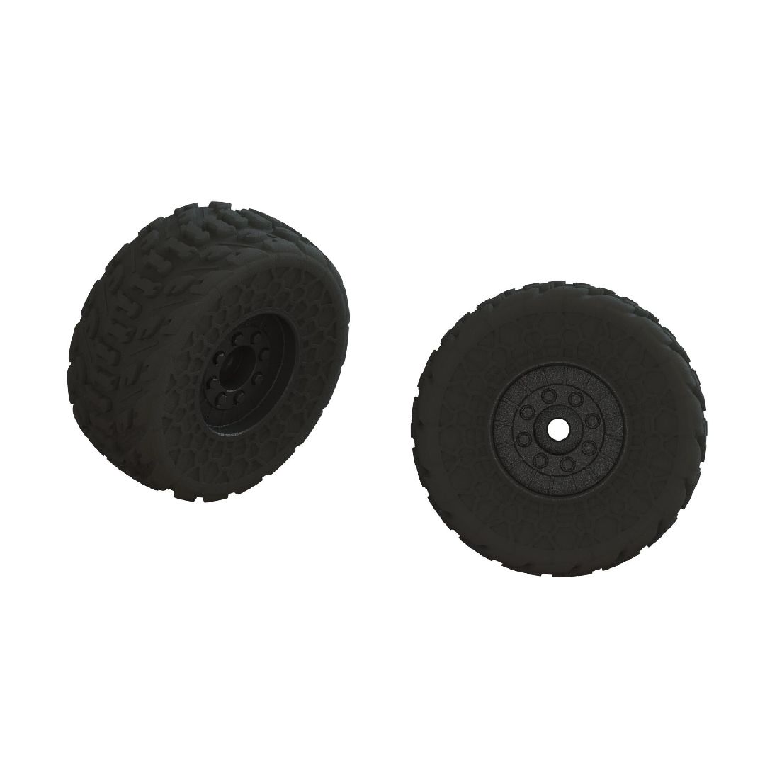 Arrma dBoots 'FIRETEAM' Tire, on Black Whls, OD 6.65" (2)