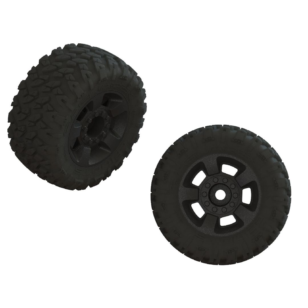Arrma dBoots 'RAGNAROK' Tire, 17mm Hex on Black Wheels (2)