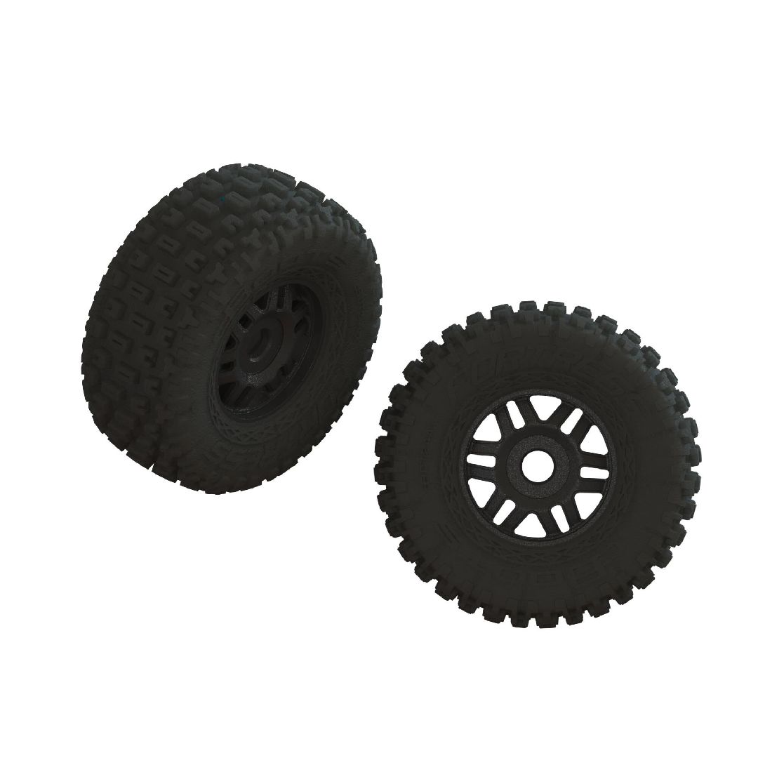 Arrma dBoots 'FORTRESS LP' Tire, on Black Wheels (2)