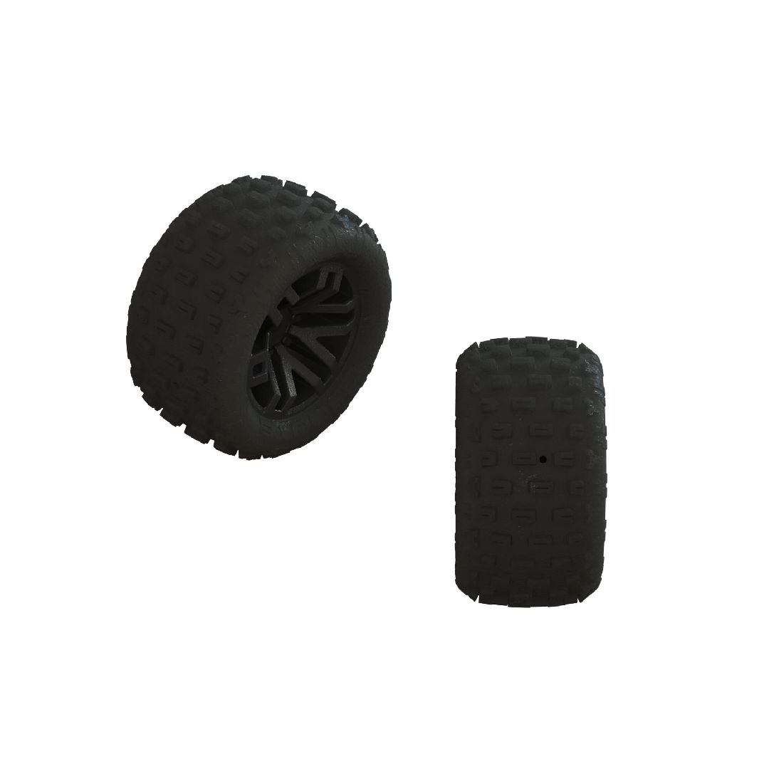 Arrma dBoots 'FORTRESS' Tire, 12mm Hex on Black Wheels (4)