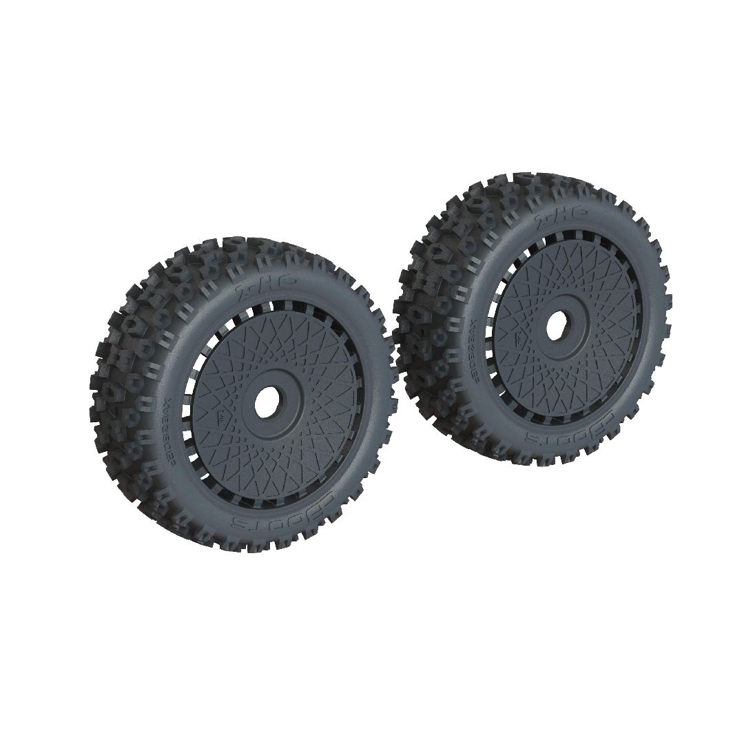 Arrma dBoots '2-HO' Tire, 17mm Hex on Black Wheels, OD 4.6" (2)