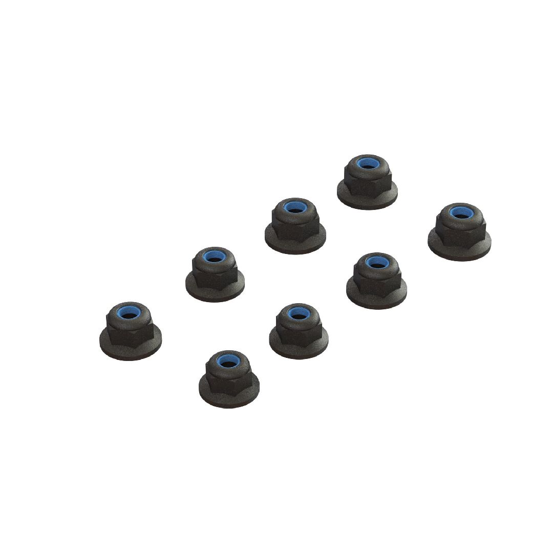 Arrma Flanged Lock Nut M3 (4pcs) - Black