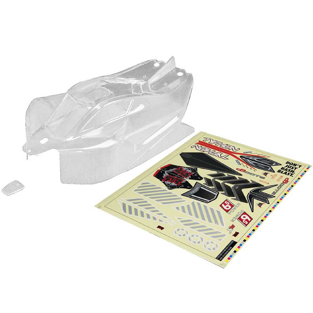 Arrma AR406106 Body with Decals Typhon 6S BLX - Clear