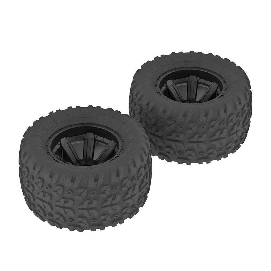 Arrma AR550014 Copperhead MT Tire/Wheel Glued Black (2)