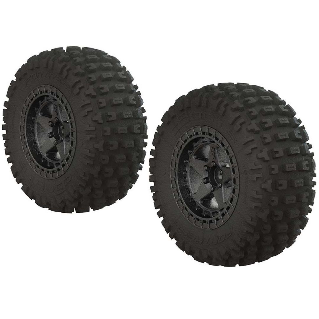 Arrma 'Fortress SC' 2.2/3.0 Tire on Black/Chrm Whl, OD 4.1"(2)