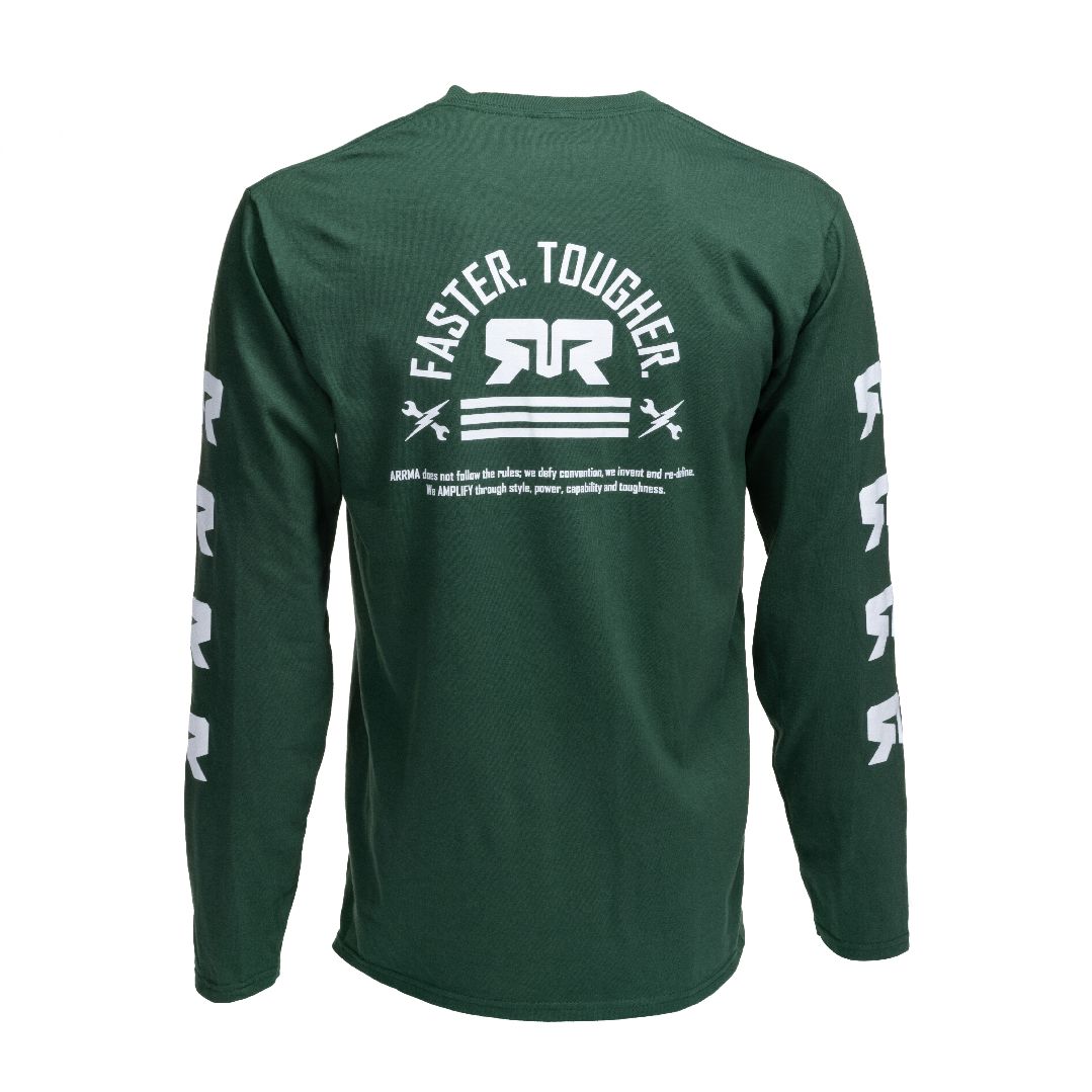 Arrma Faster. Tougher. Longsleeve Green, Small