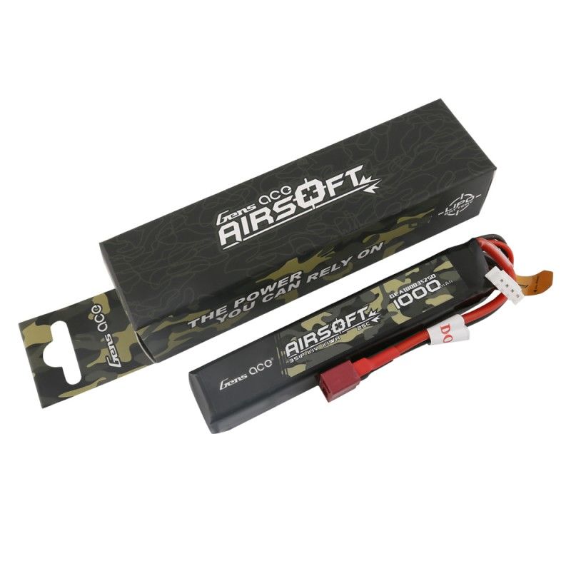 Gens Ace - 897 - Airsoft 1000mAh 3S1P 11.1V 25C LiPo Deans Plug 105x20x16mm