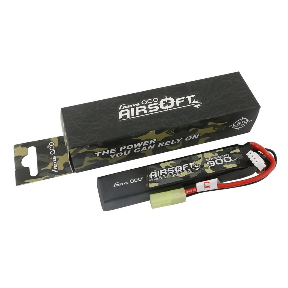 Gens Ace - 887 - Airsoft 900mAh 3S1P 11.1V 25C LiPo Tamiya Plug 105x20x16mm