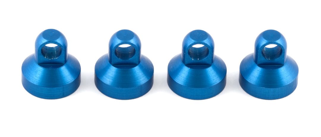 Team Associated Factory Team Shock End Caps, blue anodized alum., qty 4