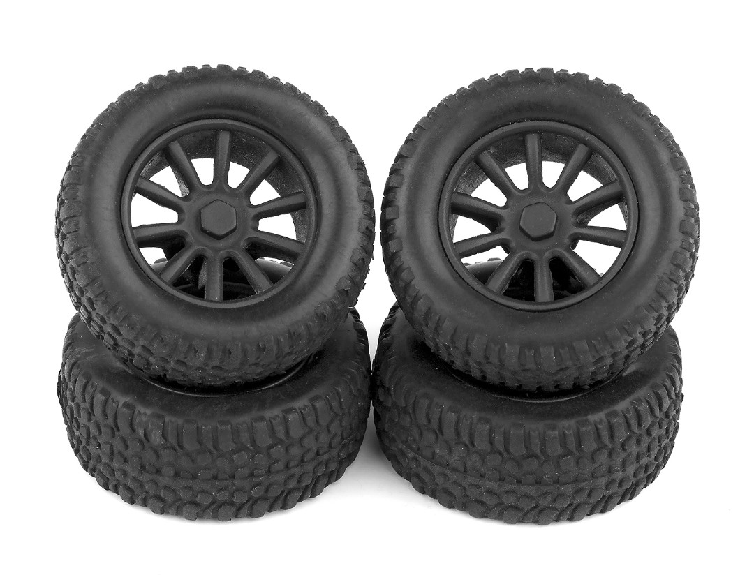 Team Associated SC28 Tires and Wheels (Mounted)(4) - Click Image to Close