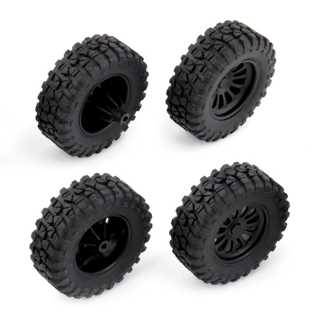 Team Associated MT28 Tires and Wheels (Mounted)(4) - Click Image to Close
