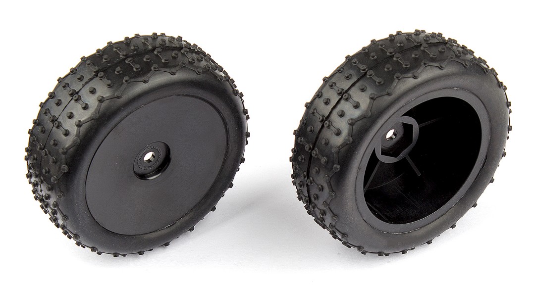 Team Associated Rear Wide Mini Pin Tires, mounted (Reflex)