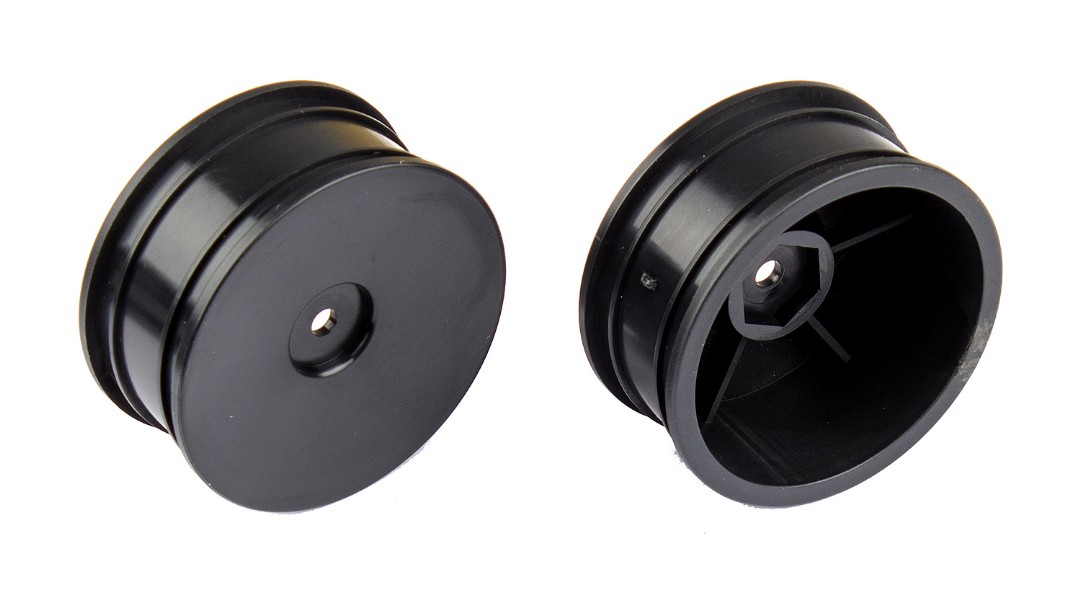 Team Associated Narrow Wheels, black, pair (Reflex 14B) - Click Image to Close