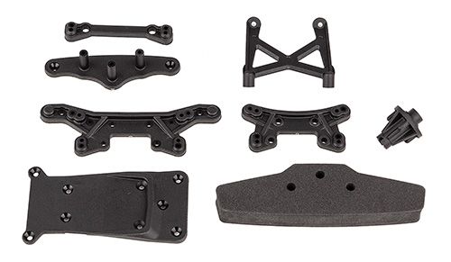 Team Associated Reflex 14R Shock Towers, Bumper, Skid Plate Set