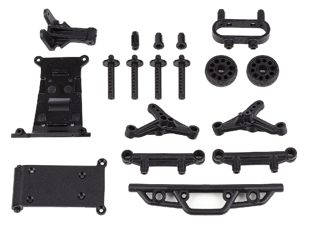 Team Associated Reflex 14MT Bumper, Wheelie Bar, Body Mount Set