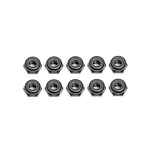 Team Associated M3 Low Profile Locknuts - Black (10pcs)