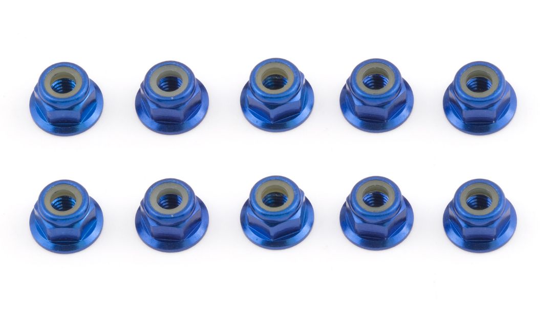 Team Associated Factory Team 4mm Locknut (Blue) (10)