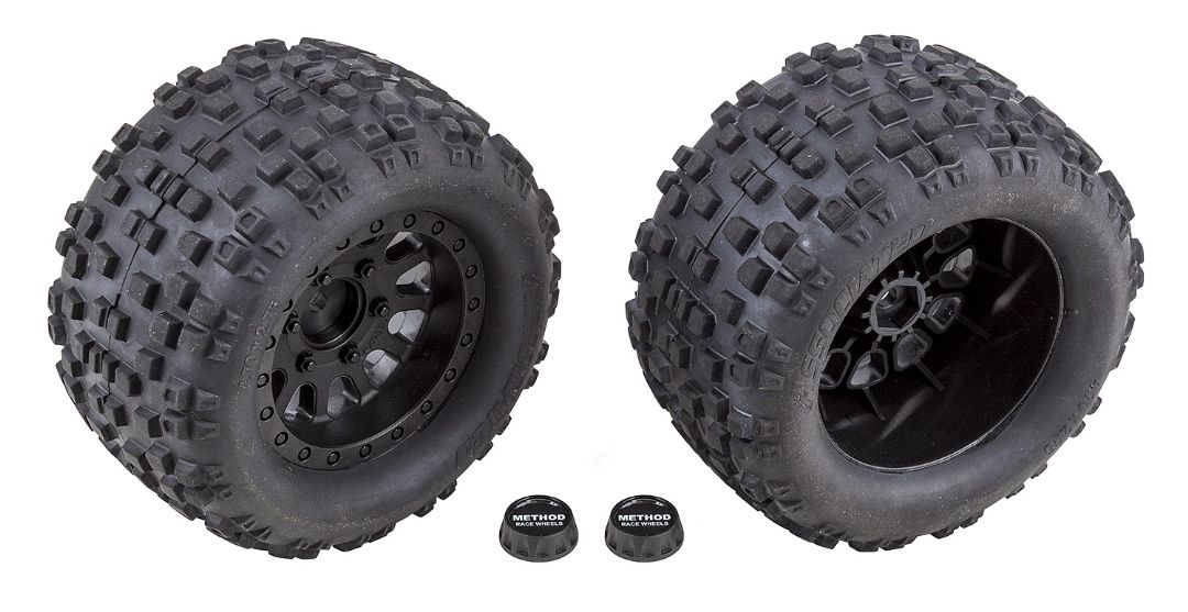 Team Associated Rival MT10 Tires and Method Wheels, mounted, he