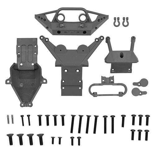Team Associated RIVAL MT10 Factory Team Skid Plates - Gray