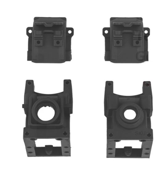 Team Associated RIVAL MT10 FT Front and Rear Gearboxes - Gray