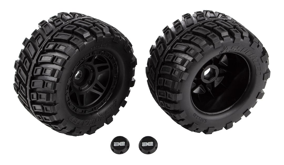 Team Associated RIVAL MT8 Tires and Wheels, mounted - Click Image to Close