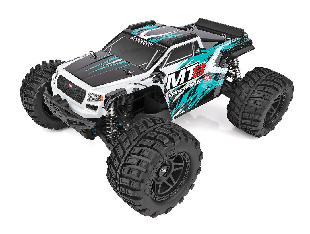 Team Associated Rival MT8 Body Set, Teal, Painted - Click Image to Close