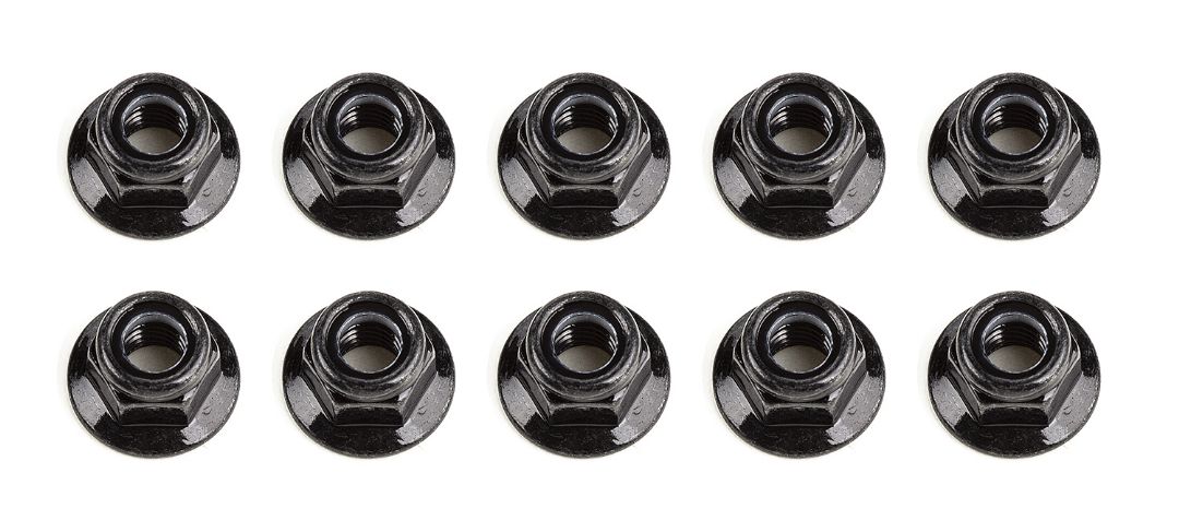 Team Associated M5 Locknuts, flanged, black