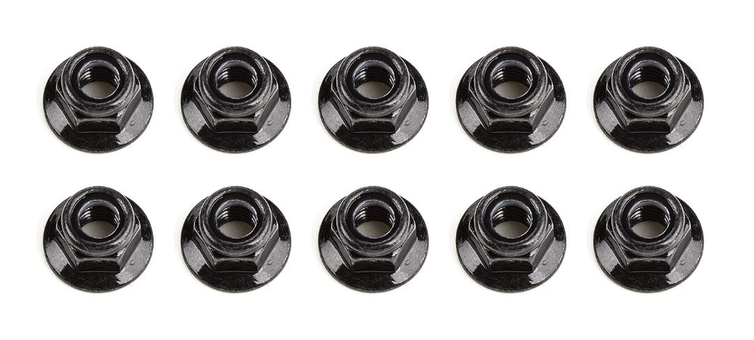 Team Associated M5 Locknuts, flanged, black