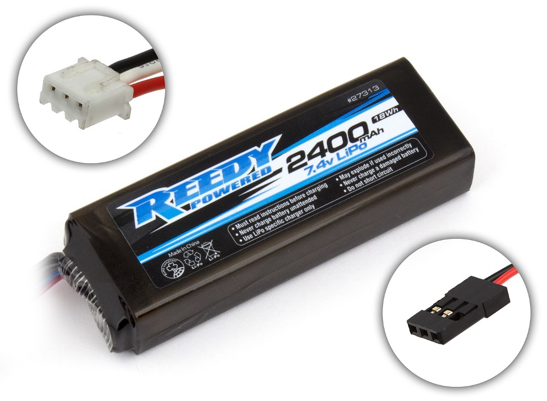 Reedy 2400mAh 2S 7.4V LiPo TX/RX Flat - Click Image to Close