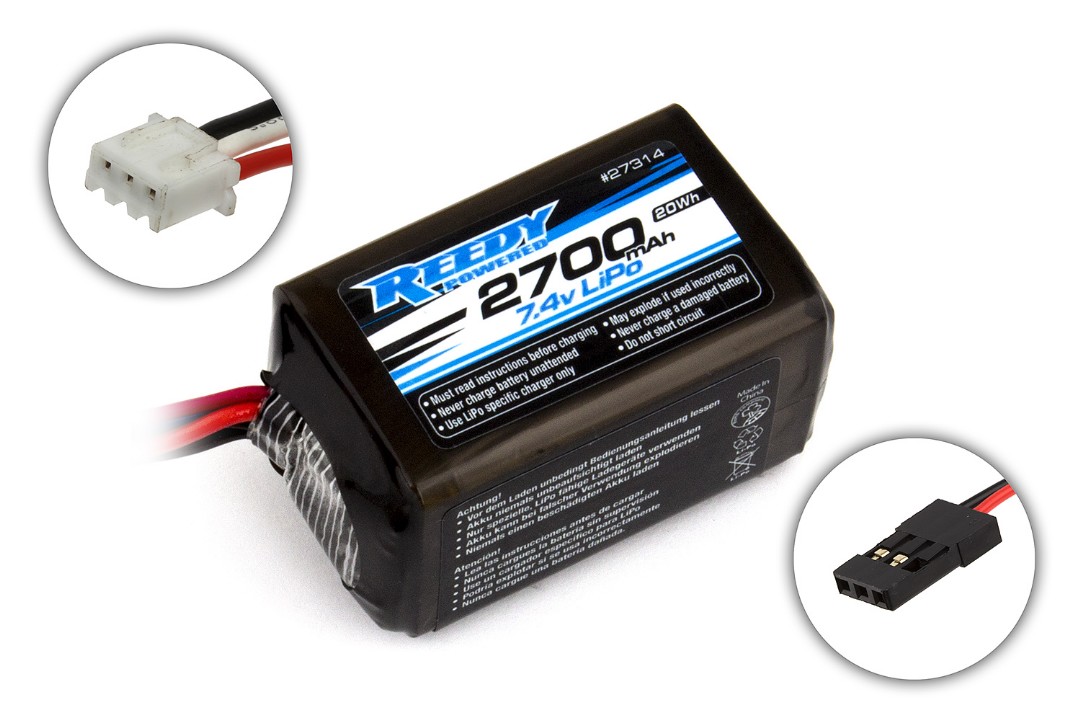 Reedy 2700mAh 2S 7.4V LiPo RX Hump 56.5x31.4x29.9mm