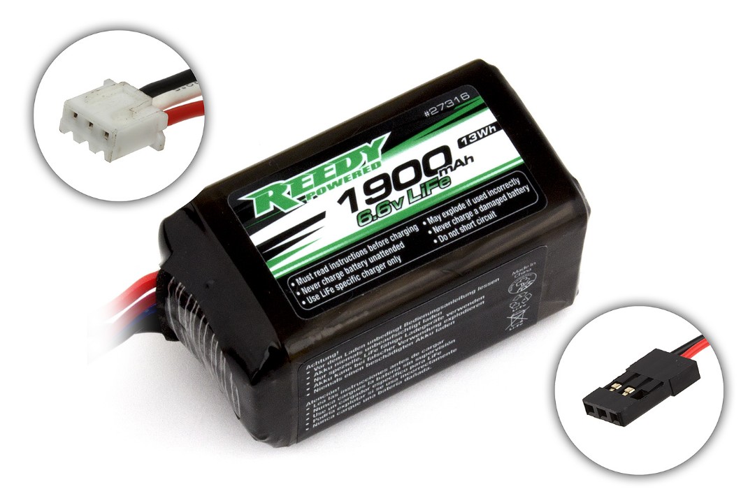 Reedy 1900mAh 2S 6.6V LiFe RX Hump - Click Image to Close