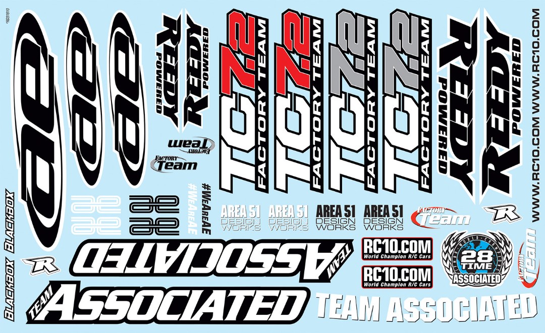 Team Associated TC7.2 Decal Sheet