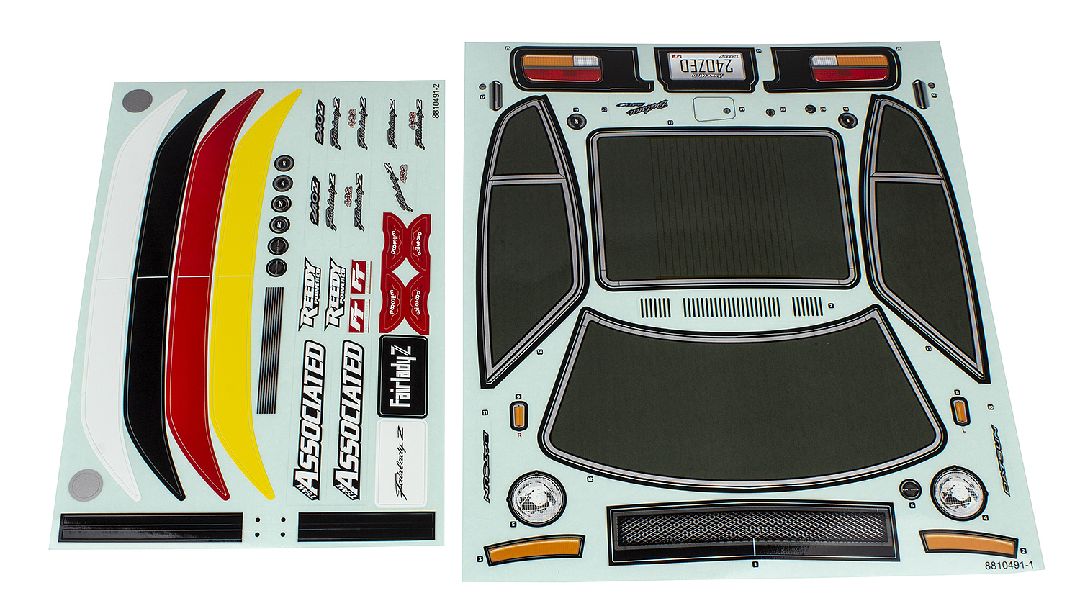 Team Associated Apex2 Sport, Datsun 240Z Decal Sheet