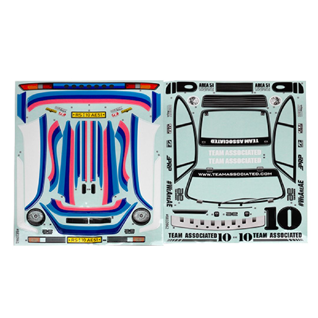 Team Associated RC10 4x4 Rally Body Decal Set