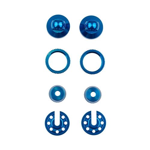 Team Associated 6x6 Shock Caps, Collars, Spring Cups - Blue