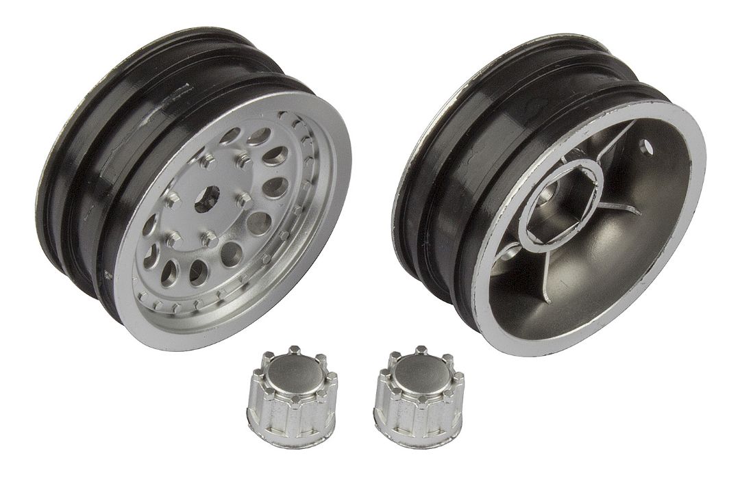 Team Associated CR12 Wheel Set, satin silver