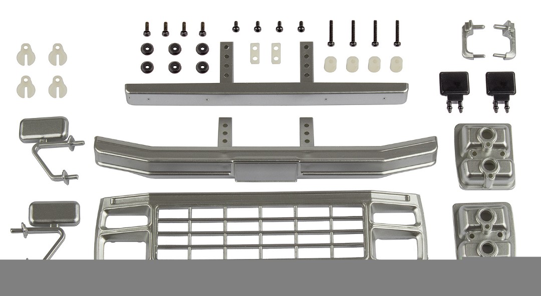 Team Associated CR12 Ford F150 Grill & Accessories Set, satin chrome