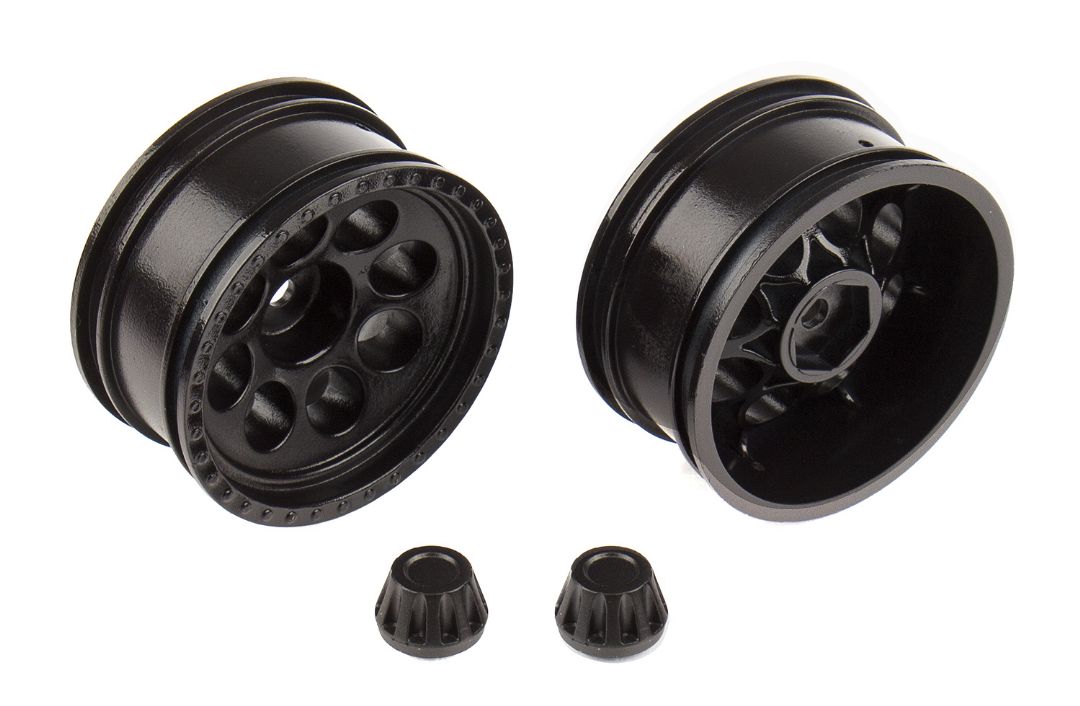 Team Associated CR12 Tioga Wheels, black - Click Image to Close