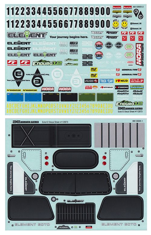 Element RC Enduro 12, Ecto Decal Sheet