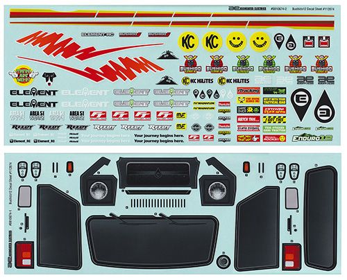 Element RC Enduro12, Bushido Decal Sheet