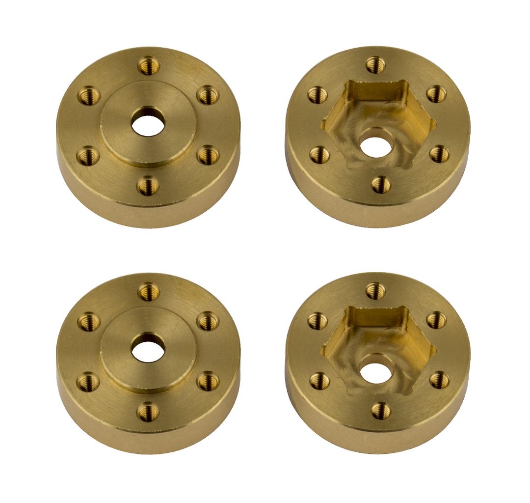 Element RC FT Enduro Beadlock Hex Adapters, brass - Click Image to Close