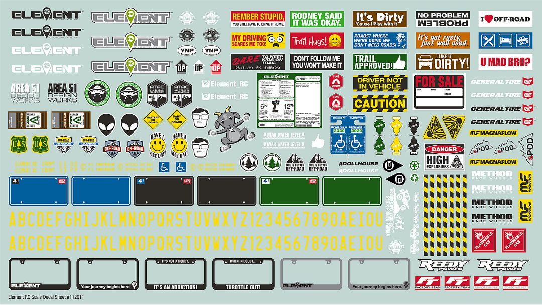 Element RC Enduro Scale Decal Sheet