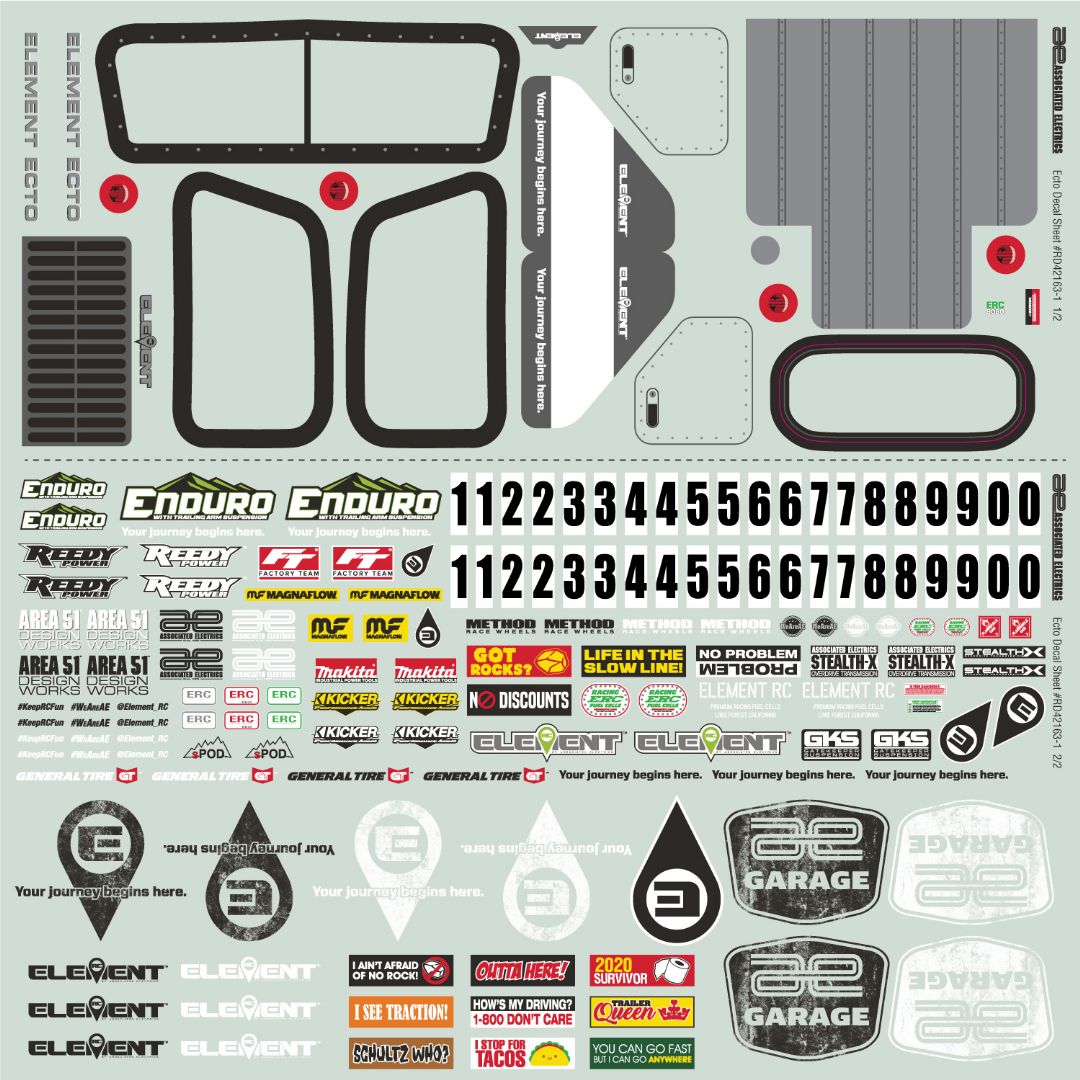 Element RC Enduro Ecto Decal Sheet - Click Image to Close