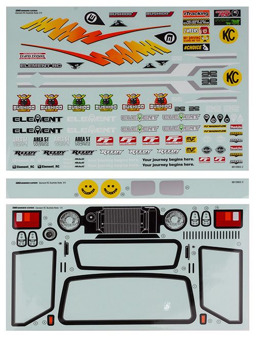 Element RC Bushido+ Body Decal Sheets