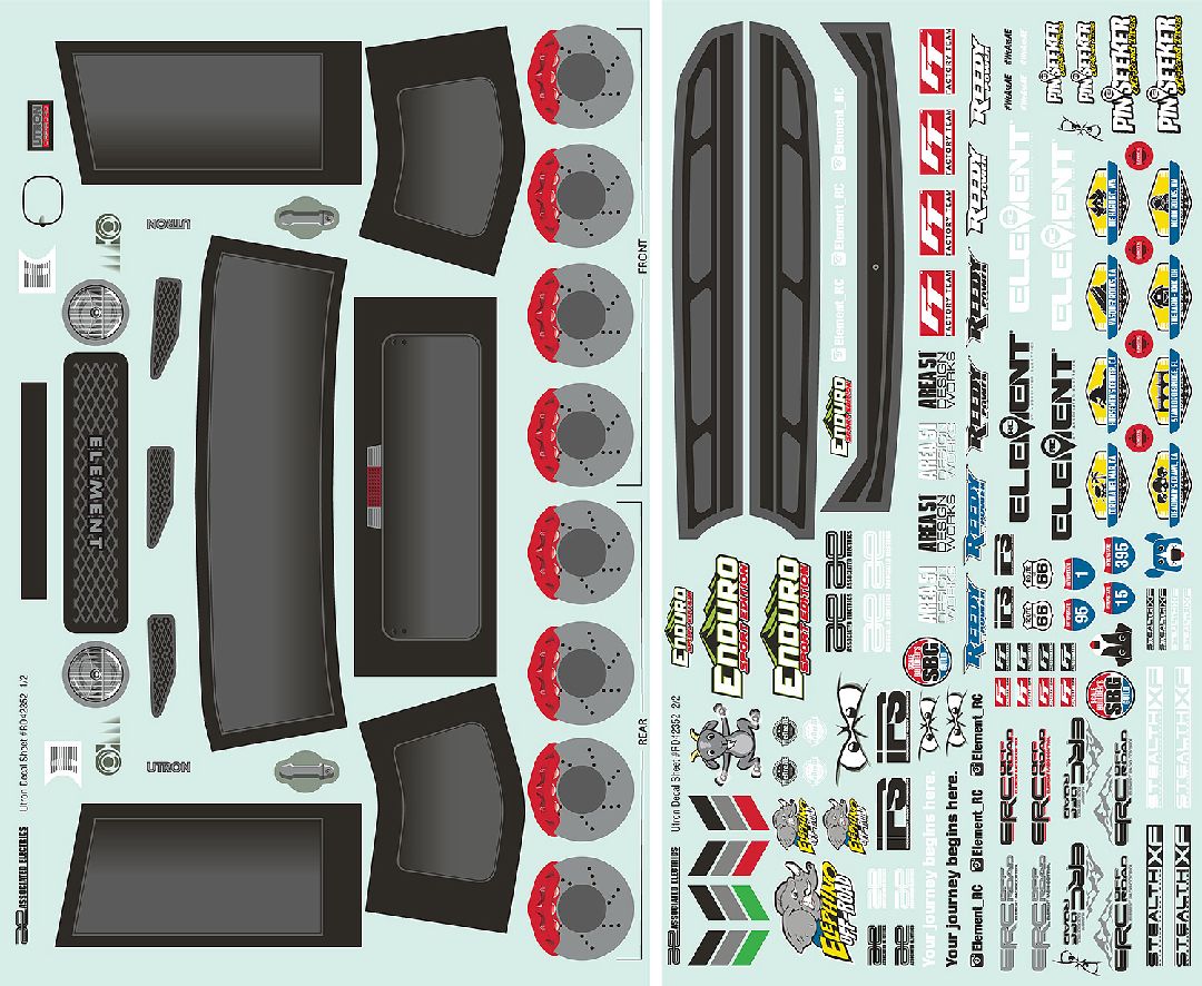 Team Associated Enduro SE, Utron Body Decal Sheet